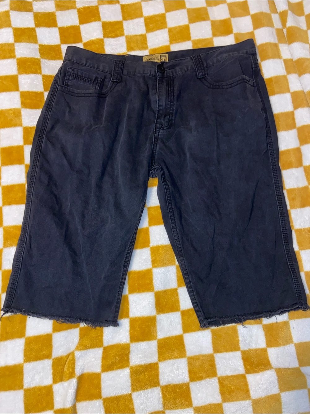 BLACK GRINDHOUSE JORTS KNEE LENGTH SHORTS 12”